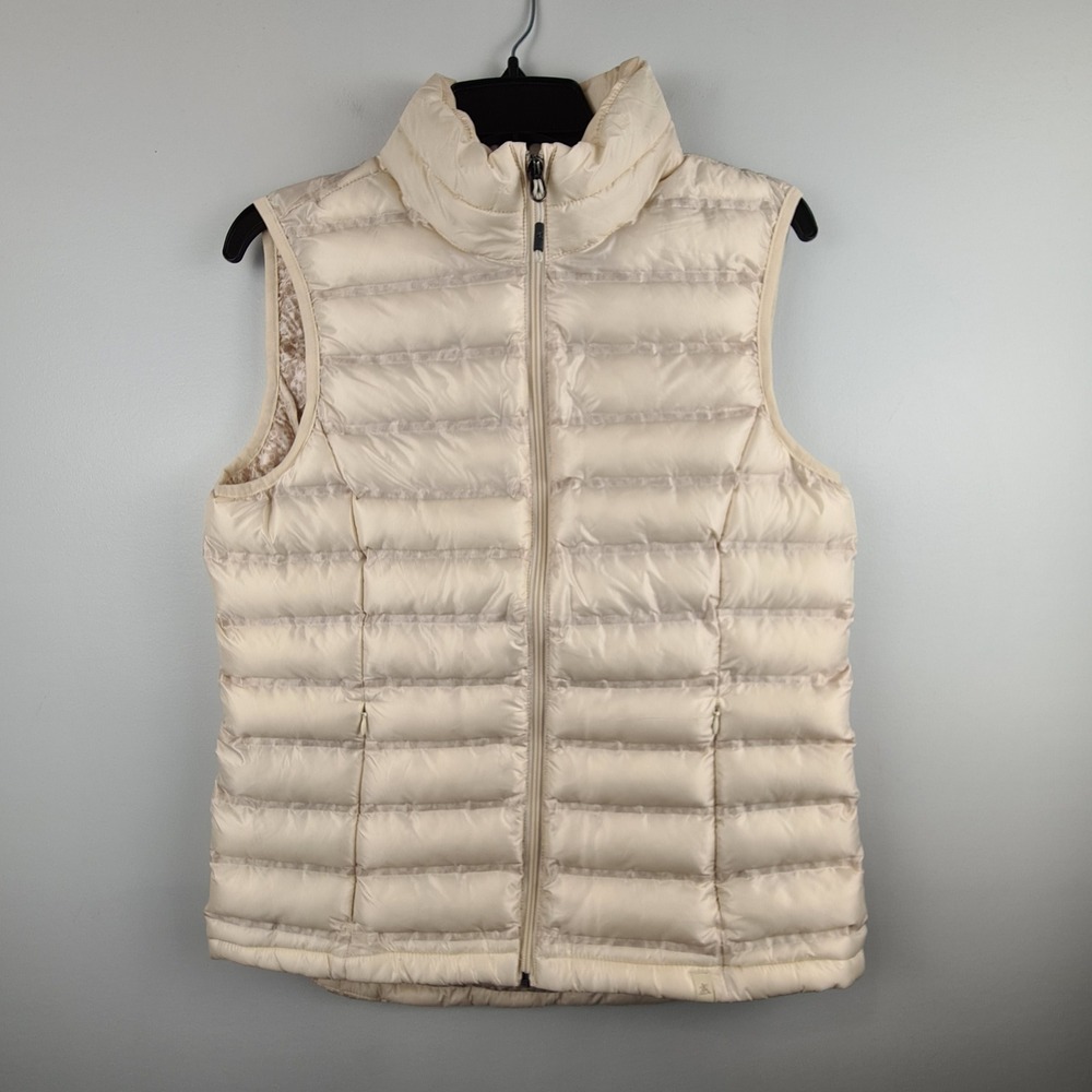 ZeroXposur Womens Cream Quilted Puffer Vest Mock Neck Full Zip S Transitional